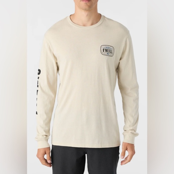 O’Neill EVENTIDE STANDARD FIT LONG SLEEVE TEE - Men’s LT KHAKI Size Small - Picture 1 of 9